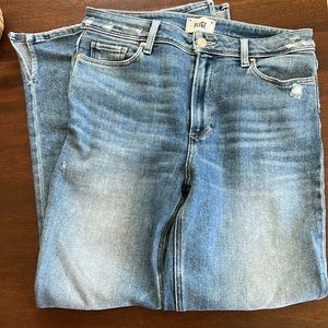 Paige  Cindy Outseam Jeans Anthropologie. Super cute perfect color w/ slit @ hem